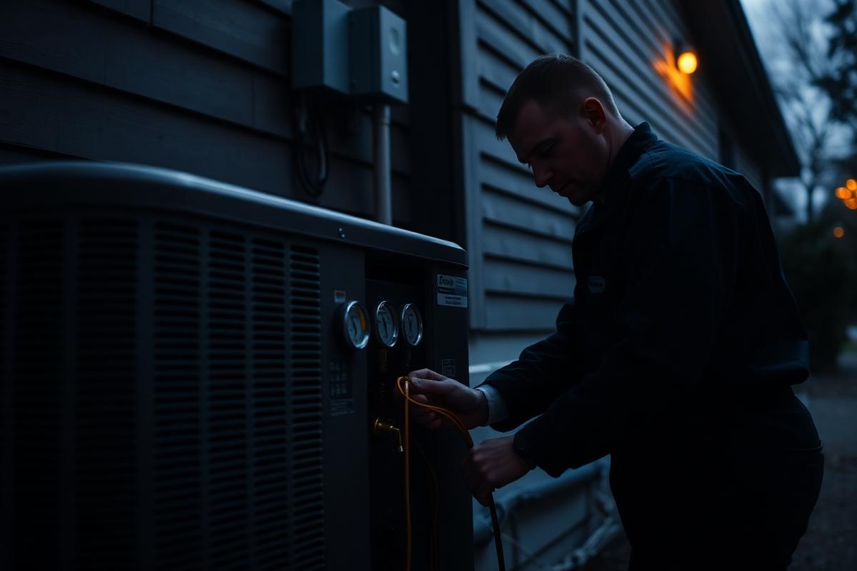 HVAC contractor at work
